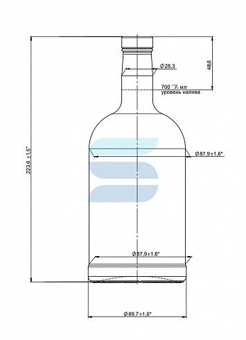 бутылка стеклянная п-28 700 мл «домашняя»